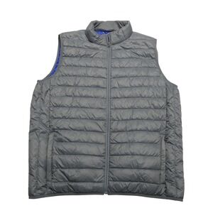 F/X Fusion Vest‎ Mens 2XLT Gray Down Puffer Quilted Zip Pockets Travel Outdoor
